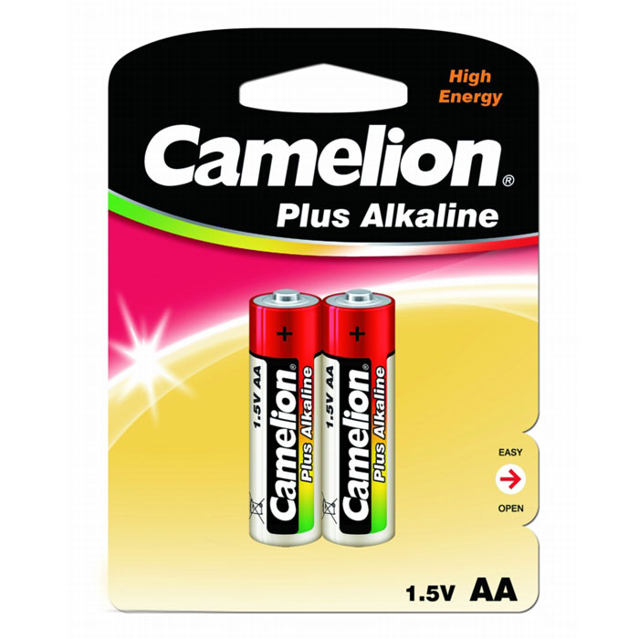 Батарейка Camelion LR6-BP2 Plus, 1,5В, 2 шт1652 Батарейка Camelion LR6-BP2 Plus, 1,5В, 2 шт1652Алкалиновые щелочные элементы питания Camelion LR6-BP2 Plus с высокой энергоемкостью предназначены для использования в пультах дистанционного управления, различной -аудио, -видео технике.
