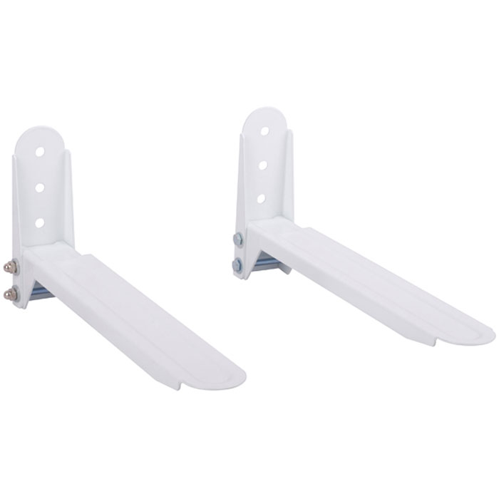 Kromax Micro-3, White кронштейн для СВЧ-печейMICRO-3white Kromax Micro-3, White кронштейн для СВЧ-печейMICRO-3whiteУниверсальные настенные кронштейны Micro предназначены для размещения на них бытовых СВЧ печей. Конструкция креплений проста и удобна в установке и эксплуатации, а доступная цена делает их популярным у покупателя. Размеры опор или боковых зажимов регулируются в широких пределах, что позволяет использовать кронштейны для практически всех моделей бытовых СВЧ печей.В модели Micro-3 расстояние между опорами при монтаже может быть установлено по Вашему усмотрению. Это позволяет использовать данные крепления не только для микроволновых печей, но и для размещения различных устройств, например, принтеров, факсов, A/V систем и других предметов, вес и габариты которых превышают предельно допустимые для кронштейнов со стеклянными полками.