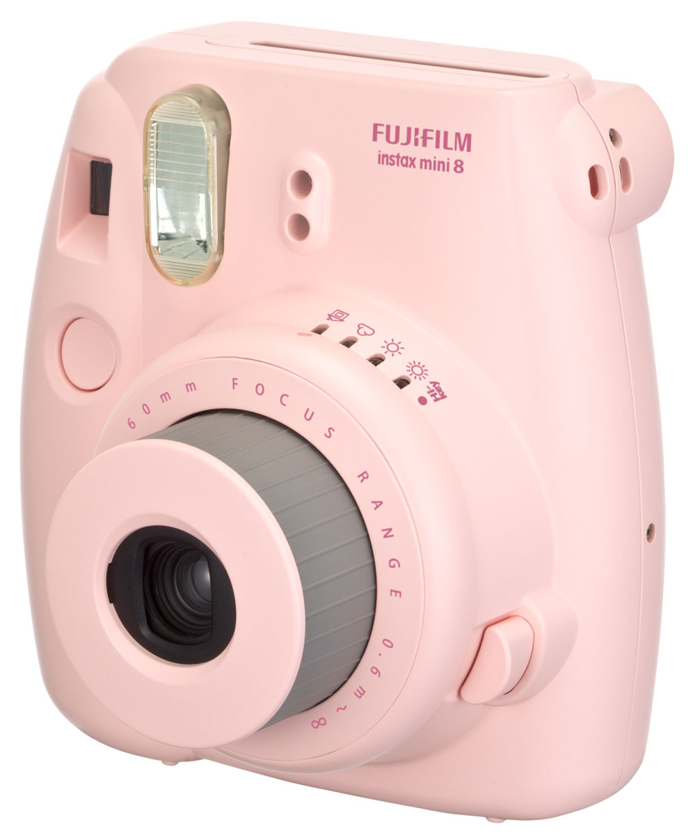 Fujifilm Instax Mini 8, Pink фотоаппарат16273166 Fujifilm Instax Mini 8, Pink фотоаппарат16273166Камера с технологией моментальной печати Fujifilm INSTAX Mini 8 позволяет печатать фотографии размера визитной карточки сразу после съемки.Обладая теми же конструктивными и эксплуатационными характеристиками, что и INSTAX mini 7S, INSTAX mini 8 примерно на 10% меньше mini 7S по объему корпуса. Процесс кадрирования стал проще благодаря видоискателю, который передает четкую картинку в реальном времени (даже при съемке под углом) и отличается более наглядной центральной меткой. К функциям съемки добавлен режим High-key - повышение диафрагмы на 2/3 ступени. Чтобы сделать фотографию с яркими и мягкими цветами, которые так полюбились девушкам, достаточно прокрутить диск в режим High-key.С момента своего выхода в свет в 1998 году камера INSTAX mini стала очень популярной благодаря простому управлению, остроумному дизайну и удивительному качеству снимков. Судя по тому, насколько распространен в наше время обмен цифровыми фотографиями, способов делиться любимыми снимками со временем определенно будет становиться больше. На волне этого тренда люди вновь оценили всю прелесть фотоаппаратов с технологией моментальной печати, ведь они позволяют тут же отдать готовую фотографию, например, другу. Камеры Instax можно использовать в самых различных ситуациях: на свадьбах и на вечеринках, для обычной съемки и для автопортретов. Причина популярности INSTAX среди девочек-подростков и женщин до 20 лет, для которых пленочные фотографии уже в диковинку, - это яркие и мягкие цвета полученных снимков.Камеры INSTAX mini 8 представлены в пяти цветовых вариантах - самое большое количество цветов в серии INSTAX. Покупатели могут выбрать не только стандартный белый или черный цвет, но и популярные среди женщин пастельные тона розового, голубого и желтого цвета.Используемая фотопленка: Fujifilm Instax MiniРазмер фотопленки: 86 мм х 54 ммРазмер снимка: 62 мм х 46 ммДиапазон фокусировки: от 0.6 м до бесконечностиУправление экспозицией: система ручного переключения (светодиодный индикатор в экспонометре)Окно подтверждения загрузки фотобумагиВывод фотоснимка: автоматическийАвтоматическое выключение питания через 5 минутСчетчик экспозиций (количество неэскпонированных листов фотобумаги)Ресурс батарей: около 100 снимков (10 кассет с пленкой)