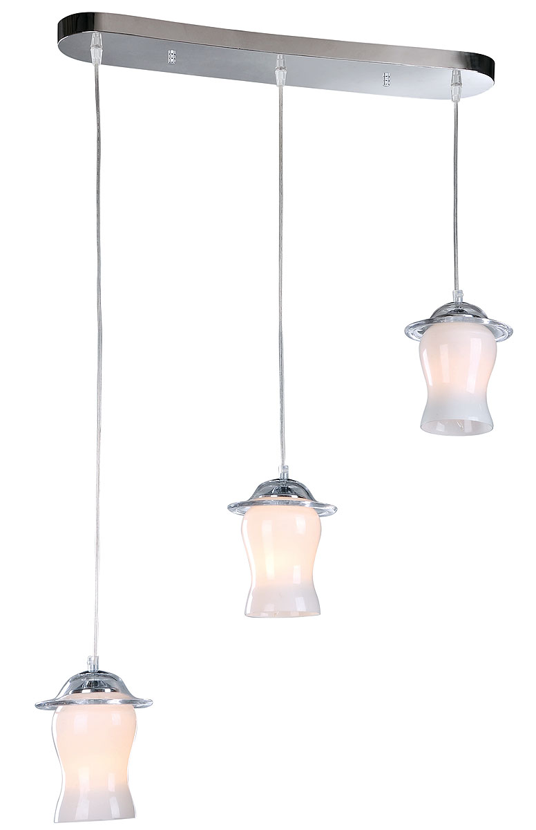 Подвесной светильник ST-LUCE SL702.103.03SL702.103.03 Подвесной светильник ST-LUCE SL702.103.03SL702.103.03Хром+Белое стекло, E14 3*40W 220V/50Hz
