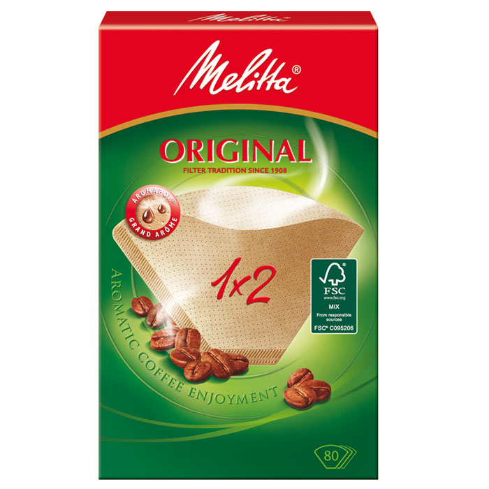 Melitta Original, Brown фильтры для заваривания кофе, 1х2/800100762 Melitta Original, Brown фильтры для заваривания кофе, 1х2/800100762Оригинальные бумажные фильтры Melitta Original 1х2 натурального коричневого цвета. Откройте для себя сбалансированный и еще более насыщенный вкус кофе с помощью бумажных фильтров для кофе Original с технологией Aromapor. Арома-поры теперь разделены на 3 арома-зоны, каждая с разным количеством перфораций. Это позволяет бумажным фильтрам для кофе Original быть частью приготовления отличного кофе.Размер: 1х2Высочайшая степень фильтрацииЧрезвычайно прочный двойной шов