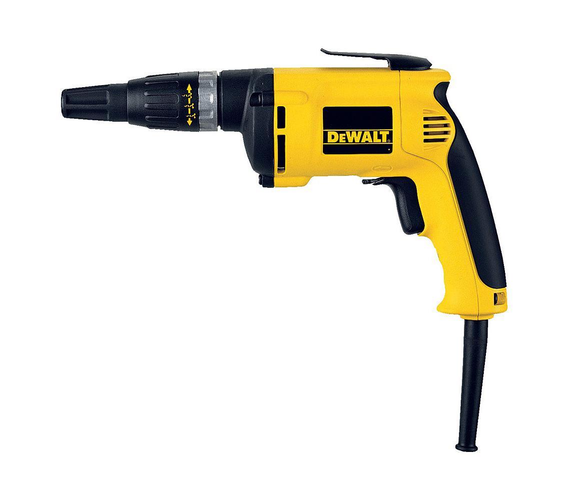 DeWalt DW274 KDW274 K DeWalt DW274 KDW274 KШуруповерт DeWalt DW274K предназначен специально для работы по гипсокартону. А именно для крепления листов сухой штукатурки к металлической раме или деревянной обшивке. Малый вес и компактный дизайн Точная установка глубины закручивания Мягкие, прорезиненная рукоятка и выключатель для лучшей эргономики Идеально подходит для прикручивания гипсокартонных плит к деревянному и металлическому каркасамМощность: 540 Вт Максимальные обороты холостого хода: 0-4000 об/мин Максимальный крутящий момент: 10 Нм Размер патрона: 6.35 мм шестигр. Максимальный диаметр шурупов: 4.8 мм Питание: от сети 220В