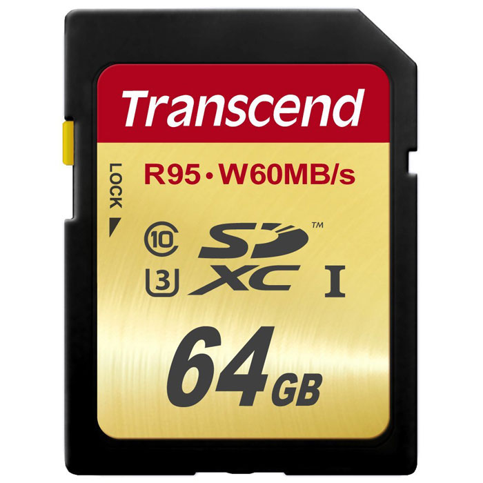 Transcend SDXC Class 10 UHS-I U3 64GB карта памятиTS64GSDU3 Transcend SDXC Class 10 UHS-I U3 64GB карта памятиTS64GSDU3Карты памяти Transcend SDXC UHS-I Speed Class 3 (U3) способны с легкостью справиться с потоками данных, генерируемыми цифровыми камерами, совместимыми со стандартом UHS-I. Благодаря рекордным скоростям чтения и записи, которые достигают 95 и 60 МБ/с, соответственно, они позволяют записывать видео сверхвысокого разрешения 4K и существенно сэкономить время, требуемое на переписывание видео на компьютер. Встроенная технология ECC позволяет обнаруживать и исправлять ошибки при передаче данных.Эксклюзивная программа RecoveRx обеспечивает надежное восстановление удаленных и утраченных данных с портативных носителей.Внимание: перед оформлением заказа, убедитесь в поддержке Вашим электронным устройством карт памяти данного объема.