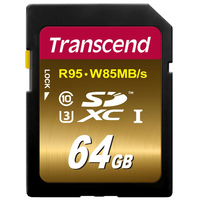 Transcend SDXC Class 10 UHS-I U3Х 64GB карта памяти карта памяти 128gb transcend 800x ultra speed compact flash ts128gcf800