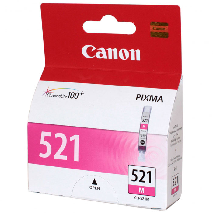 Canon CLI-521M, Magenta картридж для струйных МФУ/принтеров2935B004 Canon CLI-521M, Magenta картридж для струйных МФУ/принтеров2935B004Картридж с цветными чернилами Canon CLI-521 для струйных принтеров и МФУ Canon.