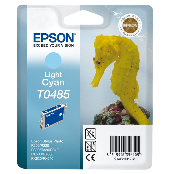 Epson T0485 (C13T04854010), Light Cyan картридж для R200/R300/RX500/RX600C13T04854010 Epson T0485 (C13T04854010), Light Cyan картридж для R200/R300/RX500/RX600C13T04854010Картридж Epson T048 с цветными чернилами для струйной печати.