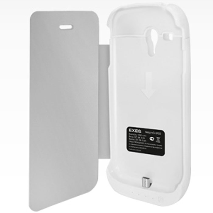 EXEQ HelpinG-SF02 чехол-аккумулятор для Samsung Galaxy S3 mini, White (1900 мАч, флип-кейс)HelpinG-SF02 WH EXEQ HelpinG-SF02 чехол-аккумулятор для Samsung Galaxy S3 mini, White (1900 мАч, флип-кейс)HelpinG-SF02 WHExeq HelpinG-SF02 – уникальное устройство, удачно сочетающее в себе компактный и надежный пластиковый чехол и дополнительную батарею для Samsung Galaxy S3 Mini. Как чехол Exeq HelpinG-SF02 обеспечит надежную защиту вашему смартфону даже при самом активном использовании – чехол идеально повторяет дизайн телефона и надежно закрывает практически все самые «чувствительные» места телефона. Как дополнительная батарея Exeq HelpinG-SF02 способен увеличить время работы смартфона в два раза благодаря встроенному аккумулятору. Наслаждайтесь музыкой, видео, интернет-серфингом и длительными разговорами на вашем смартфоне – с Exeq HelpinG-SF02 ваш смартфон сможет в два раза больше!Зарядка чехла-аккумулятора Exeq HelpinG-SF02 происходит от зарядного устройства телефона, причем заряжать оба устройства можно не извлекая телефон из чехла. Так для зарядки телефона необходимо подсоединить зарядное устройства к чехлу и нажать кнопку питания на чехле, а для зарядки чехла необходимо просто подсоединить зарядное устройство - и зарядка начнется автоматически.