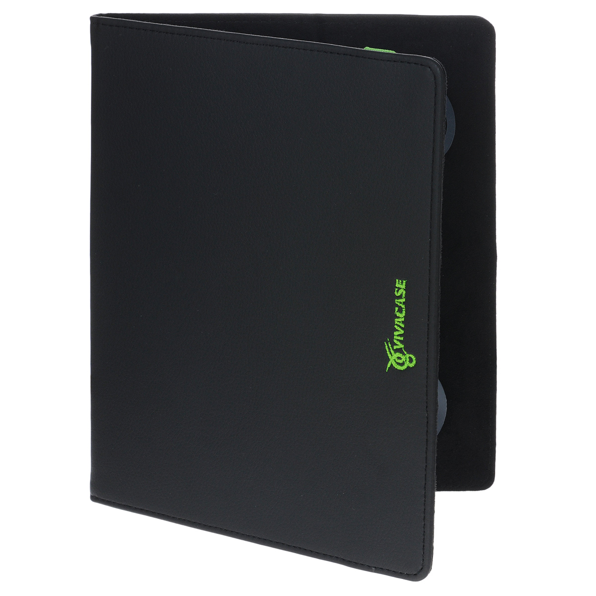 Vivacase Neon универсальный чехол-обложка для планшетов 10, Black Green (VUC-CN010-bg)VUC-CN010-bg Vivacase Neon универсальный чехол-обложка для планшетов 10, Black Green (VUC-CN010-bg)VUC-CN010-bgУниверсальный чехол Vivacase с резиновым креплением, который подходит для любых популярных планшетов с диагональю дисплея в 10 дюймов. Он изготовлен из качественной ПУ-кожи, которой обтянут прочный каркас, защищающий устройство во время падений. Внутренняя часть отделана мягкой подкладкой, которая не оставляет никаких следов на корпусе и дисплее.Каркас из тонкой и мягкой резины позволяет прочно и надежно закрепить устройство подходящего размера. Для того чтобы установить устройство в альбомной ориентации, удобной для просмотра видео или чтения, чехол имеет подвижную площадку.