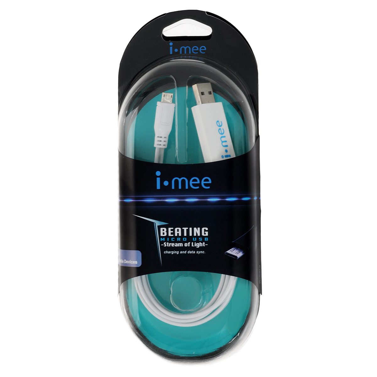 i-Mee Beating кабель для Micro USB, White21163 i-Mee Beating кабель для Micro USB, White21163i-Mee Beating - MicroUSB кабель для зарядки Вашего коммуникатора. Эффектная неоновая подсветка внутри кабеля не только завораживает Ваш взгляд, но и информирует о состоянии зарядки аккумулятора. Также Вы можете использовать этот кабель и для синхронизации.