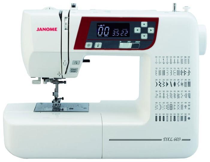 Janome 603 DC швейная машина603 Janome 603 DC швейная машина603Новинка! Стильная и компактная швейная машина Janome 603 DC. Машина оснащенаполным набором декоративных и швейных функций. С компьютерной точностью, изготовление любых швейных изделий становится легким и быстрым. Машина понравится как профессионалам, так и любителям пэчворка и квилтинга. Используя уникальную угловую шкалу на игольной пластине, можно легко прошивать части пэчворка, под нужным углом.Janome 603 DC - отличная модель!