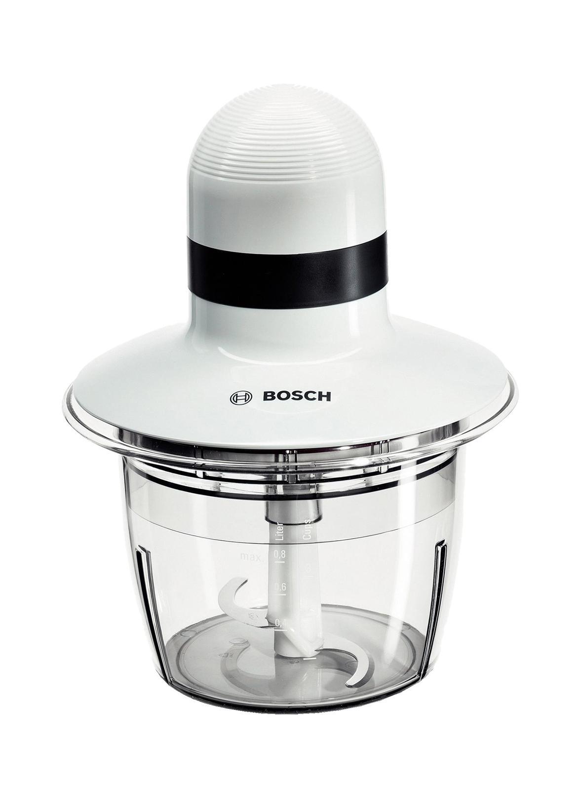 Bosch MMR08A1 измельчительMMR08A1 Bosch MMR08A1 измельчительMMR08A1Простой в эксплуатации измельчитель Bosch MMR08A1 прекрасно подойдет для приготовления овощных салатов, соусов, а также многих других блюд. Чаша-измельчитель с рядом лопастных ножей для измельчения мяса, рыбы, овощей и пр. Компактная, объём не превышает 0.8 л. Чаша изготовлена из ударопрочного пластика, а нож - из нержавеющей стали. Мощность устройства составляет 400 Вт, а работа возможно только в одном режиме и с одной скоростью. При этом пользователь отдельно может активировать импульсный режим во избежание излишней нагрузки на мотор при нарезании твёрдых продуктов.