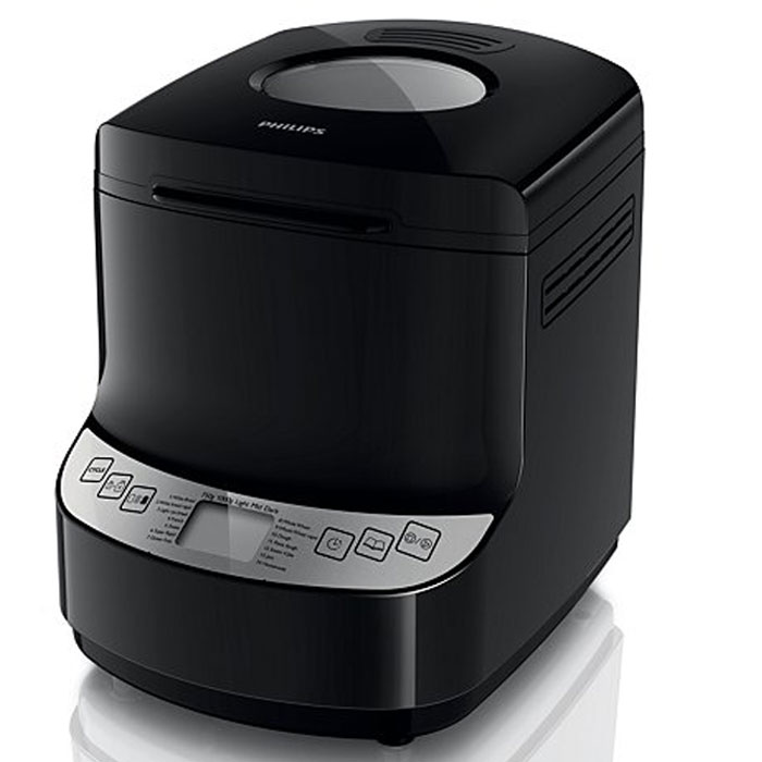 Philips HD9046/90 хлебопечьHD9046/90 Philips HD9046/90 хлебопечьHD9046/90Хлебопечь Philips HD9046/90 имеет 14 простых программ для выпечки любой сложности — от полезного цельнозернового до французского хлеба, хлеба без глютена и сладкой выпечки. В ней также можно испечь сдобу по оригинальным рецептам, а также приготовить прекрасное пресное тесто или даже варенье. Благодаря усовершенствованной системе контроля температуры хлебопечь Philips позволяет испечь хлеб на любой вкус — просто нажмите нужную кнопку на панели управления, и Вы получите выпечку со светлой, золотистой или темной корочкой. Хлебопечь имеет таймер, просто установите перед сном таймер отсрочки старта на нужное время, и, пока Вы спите, хлебопечь испечет превосходный свежий хлеб к Вашему завтраку. Во время замешивания теста хлебопечь издает звуковой сигнал, сообщающий о том, что можно добавить дополнительные ингредиенты. Philips HD9046/90 оснащена специальным режимом и емкостью для приготовления домашнего йогурта. Имеется программа быстрого выпекания.Размер выпечки 750 г, 1 кгТаймер отсрочки старта до 13