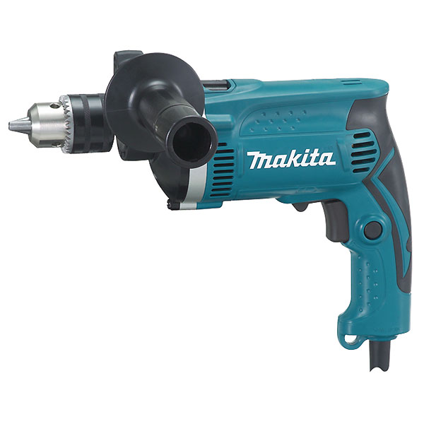 Дрель ударная Makita HP1630173864 Дрель ударная Makita HP1630173864Ударная дрель Makita HP1630 имеет два режима работы: сверление и сверление с ударом. Прочная алюминиевая крышка корпуса редуктора. Конструкция корпуса дрели позволяет удобно держать ее одной рукой при выполнении сложных потолочных работ. Удобный большой курковый выключатель. В комплекте боковая рукоятка, ключ для кулачкового патрона, ограничитель глубины сверления.