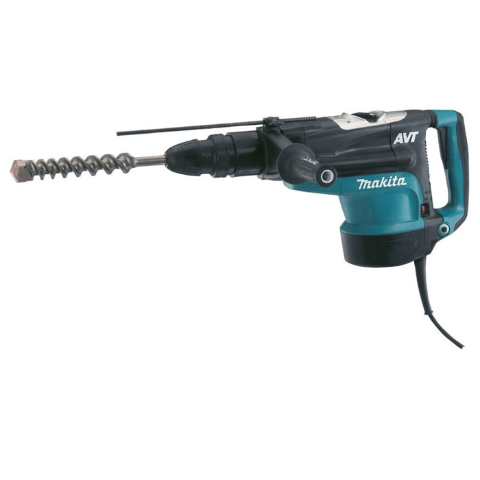 Перфоратор Makita HR5211С152005 Перфоратор Makita HR5211С152005Перфоратор Makita HR5211С имеет два режима работы: сверление с ударом или долбление. На 30% больше скорость бурения и на 5% снижены затраты на обслуживание, чем у HR5001C. Антивибрационная технология AVT и антивибрационная рукоятка уменьшает вибрацию и нагрузку на пользователя во время работы, увеличивая комфорт и производительность. Световой индикатор напоминает о необходимости замены угольных щеток. Индикатор неисправности кабеля и выключателя. 16 положений установки угла бура.