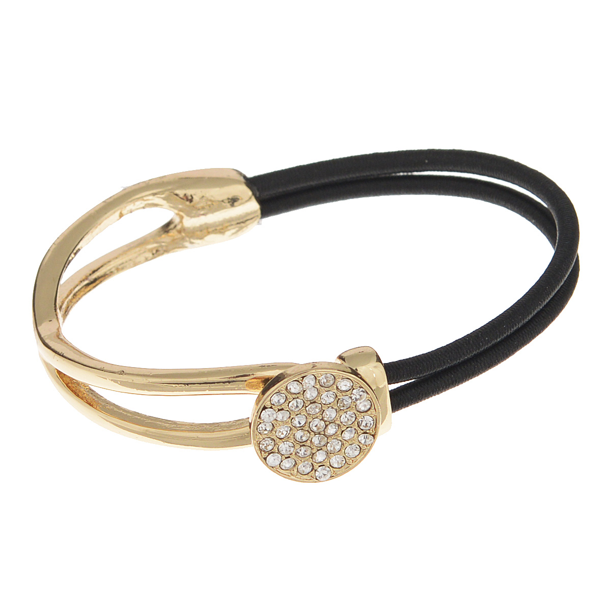 Браслет AtStyle247, цвет: черный, золотой. T-B-6030-BRAC-GL.BLACKБраслет с подвесками Браслет AtStyle247, цвет: черный, золотой. T-B-6030-BRAC-GL.BLACKБраслет с подвескамиШикарный женский браслет AtStyle247 выполнен из плотной эластичной резинки и металлического сплава. Металлическая часть дополнена круглым декоративным элементом со стразами. Браслет застегивается при помощи застежки-петельки. Эластичная прочная резинка позволяет идеально посадить модель на руке.Это украшение позволит вам с легкостью воплотить самую смелую фантазию и создать собственный неповторимый образ. Красивый и необычный браслет блестяще подчеркнет ваш изысканный вкус и поможет внести разнообразие в привычный образ.