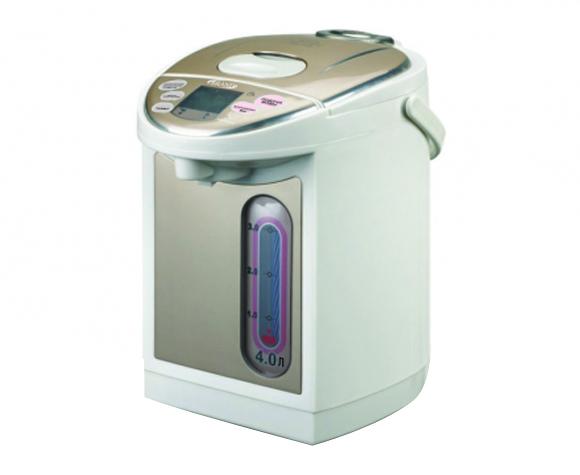 Brand 4404S, Silver термопот4404S Brand 4404S, Silver термопот4404SВсегда иметь под рукой горячую кипяченую воду, безусловно, не только полезно, но и приятно. Обеспечить это просто – с термопотом Brand 4404S. Прибор нагревает воду и поддерживает ее на необходимом уровне. Истинные ценители чая знают, что каждый напиток требует своей температуры заваривания. Устанавливать и поддерживать ее с высокой точностью поможет встроенный в устройстве терморегулятор – экспериментируйте с элитными сортами чая и добивайтесь его непревзойденного вкуса и аромата! Прибор оснащен современным электронным управлением на дисплее, а также таймером. А о количестве воды извещает соответствующий индикатор. При этом при отсутствии в термопоте воды активизируется функция блокировки – Вам обеспечена безопасность.
