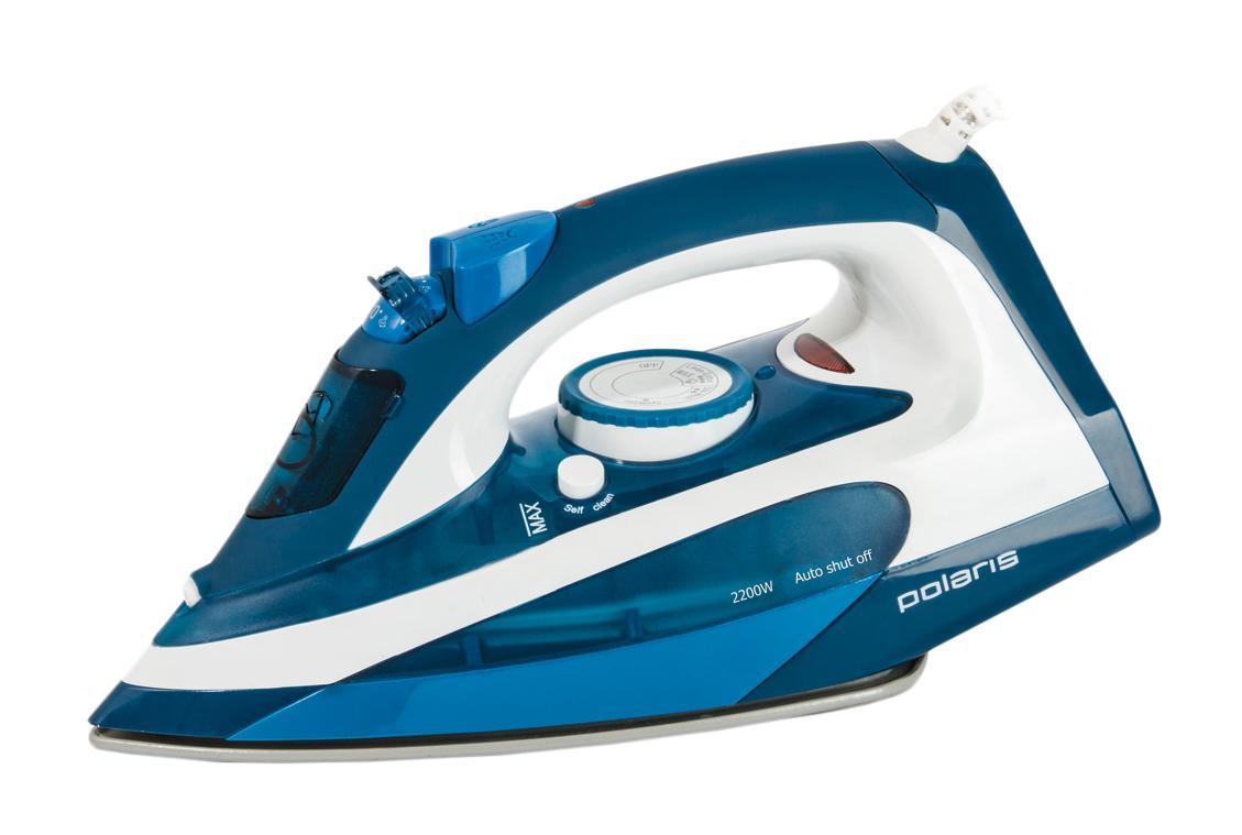 Polaris PIR 2258AK Blue004309 Polaris PIR 2258AK Blue004309Утюг Polaris PIR 2258AK имеет высокую мощность в 2200 Вт за счет чего достигается быстрый нагрев и подача пара. В е предусмотрены следующие режимы работы: отпаривание «паровой удар» для разглаживания сильно мятых тканей и возможность вертикального отпаривания. Пар проникает сразу на несколько слоев ткани что существенно сокращает время глажения.Polaris PIR 2258AKодинаково хорошо работает как в горизонтальном так и в вертикальном положении.Шнур оборудован шарнирным креплением котороедает свободу движения Вашим рукам. Утюг Polaris PIR 2258AK оснащен удобным термостатом который можно плавно поворачивать тем самым точно выбирая необходимую температуру. Устройство распыления воды эргономичная прорезиненная ручка антикапельная система – все это способствует простому и комфортному использованию прибора.Polaris PIR 2258AK оснащен функцией самоочистки и системой защиты от накипи которая может появляться от жесткой водопроводной воды. В модели предусмотрена функция автоматического отключения - когда некоторое время к его корпусу никто не прикасается. В горизонтальном положении это время составляет 30 секунд а в вертикальном – 8 минут.
