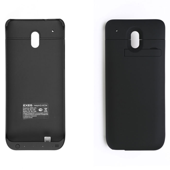 EXEQ HelpinG-HC04 чехол-аккумулятор для HTC One Mini, Black (2300 мАч, клип-кейс)HelpinG-HC04 BL EXEQ HelpinG-HC04 чехол-аккумулятор для HTC One Mini, Black (2300 мАч, клип-кейс)HelpinG-HC04 BLЭлегантный дизайн Exeq HelpinG-HC04 не только прекрасно подойдет к дизайну вашего любимого смартфона, но и надежно защитит его от загрязнений, царапин, ударов даже во время самой активной эксплуатации. Встроенный в чехол аккумулятор емкостью в 2300 мАч обеспечит своевременную подзарядку смартфона и позволит продлить часы его работы как минимум в два раза – еще больше разговоров, интернет-серфинга, любимой музыки на вашем HTC ONE Mini!Для удобного просмотра видео, чтения электронных книг Exeq HelpinG-HC04 оборудован встроенной подставкой, которая позволит надежно закрепить телефон в горизонтальном положении. Заряжается чехол-аккумулятор от зарядного устройства телефона, причем заряжать оба устройства можно не извлекая телефон из чехла. Так для зарядки телефона просто подсоедините зарядное устройства к чехлу и нажмите кнопку питания на чехле, а для зарядки чехла просто подсоедините зарядное устройство к нему. Аналогично происходит и подключение телефона к компьютеру – чехол обеспечивает идеальную передачу данных между смартфоном и другими электронными устройствами.