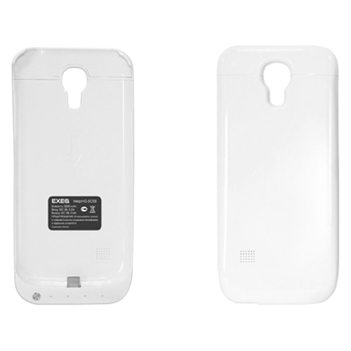 EXEQ HelpinG-SC03 чехол-аккумулятор для Samsung Galaxy S4 mini, White (2200 мАч, клип-кейс)HelpinG-SC03 WH EXEQ HelpinG-SC03 чехол-аккумулятор для Samsung Galaxy S4 mini, White (2200 мАч, клип-кейс)HelpinG-SC03 WHExeq HelpinG-SС03 – уникальное устройство, идеально сочетающее в себе надежный чехол и дополнительный аккумулятор емкостью в 2200 мАч для Samsung Galaxy S4 Mini. Как чехол устройство прекрасно защитит заднюю панель вашего смартфона от загрязнений, царапин и ударов. Как дополнительный аккумулятор HelpinG-SС03 обеспечит своевременную подзарядку вашему смартфону и продлит жизнь штатной батареи на часы дополнительного использования.Стильный и лаконичный дизайн чехла придется по вкусу многим пользователям смартфонов Samsung, а наличие в корпусе чехла всех необходимых отверстий под камеру, кнопки и разъемы позволит не снимать чехол длительное время. Зарядка чехла-аккумулятора происходит от зарядного устройства телефона, при этом аппарат из чехла доставать не нужно. Достаточно просто подсоединить зарядное устройство к чехлу и зарядка начнется автоматически. Для зарядки телефона необходимо подсоединить зарядное устройство к чехлу и нажать на кнопку питания на чехле.
