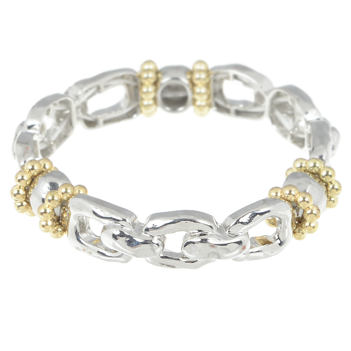 Браслет AtStyle247, цвет: серебряный, золотой. T-B-6003-BRAC-SL.GOLDБраслет с подвесками Браслет AtStyle247, цвет: серебряный, золотой. T-B-6003-BRAC-SL.GOLDБраслет с подвескамиЭффектный женский браслет AtStyle247 из металлического сплава исполнен в виде толстой цепи. Изделие оформлено декоративными элементами из бусин разных цветов и размеров. Эластичная прочная резинка позволит идеально зафиксировать модель на руке. Браслет легко надевать и снимать.Это украшение позволит вам с легкостью воплотить самую смелую фантазию и создать собственный неповторимый образ. Красивый и необычный браслет блестяще подчеркнет ваш изысканный вкус и поможет внести разнообразие в привычный образ.