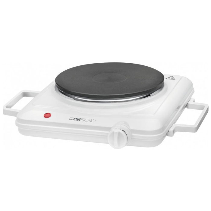 Clatronic EKP 3582, White настольная плиткаEKP 3582 wei? Clatronic EKP 3582, White настольная плиткаEKP 3582 wei?Clatronic EKP 3582 - одноконфорочная настольная электроплита. Прибор безопасен и прост в использовании. Плитка имеет бесступенчатый регулируемый термостат и индикатор включения. Зона нагрева представляет собой конфорку диаметром 18 см. Термостойкая отделка и съемные ручки для переноски обеспечивают максимальный комфорт при повседневной эксплуатации электроплитки.