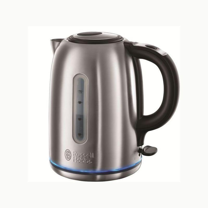 Russell Hobbs 20460-70 Buckingham электрический чайник20460-70 Buckingham Russell Hobbs 20460-70 Buckingham электрический чайник20460-70 BuckinghamГладкий и современный чайник Buckingham от Russell Hobbs обладает технологией бесшумного закипания воды, которая снижает шум чайника при закипании воды до 75%* по сравнению со стандартным чайником. Это великолепный способ избавиться от вечной проблемы: мой чайник слишком шумит при закипании.Емкость чайника составляет 1.7 литра, что будет достаточно для приготовления 6 больших чашек, а система идеальный носик - perfect pour spout предотвратит нежелательные капли или расплескивание воды при наливании чашки. Чайник Buckingham вскипятит воду на одну чашку всего лишь за 50 секунд**.Изюминку в дизайн чайника добавляет голубое кольцо подсветки, которое в сочетании со стильным корпусом из матовой стали делает чайник Buckingham неотъемлемой частью вашего кухонного интерьера.