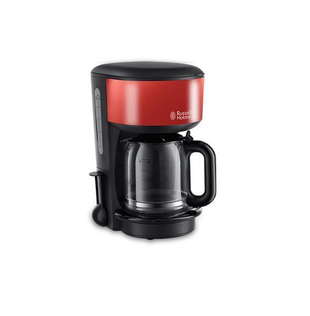 Russell Hobbs 20131-56 Colours, Red кофеварка20131-56 Colours Red Russell Hobbs 20131-56 Colours, Red кофеварка20131-56 Colours RedRussell Hobbs 20131-56 - оснащена округлым стеклянным кувшином и имеет эргономичный и стильный внешний вид. Благодаря простому управлению, ведь для приготовления кофе достаточно одного нажатия кнопки, 1.5 литра воды можно превратить в 10 чашек изысканного напитка. Мощность кофеварки такого типа составляет 1000 Вт.