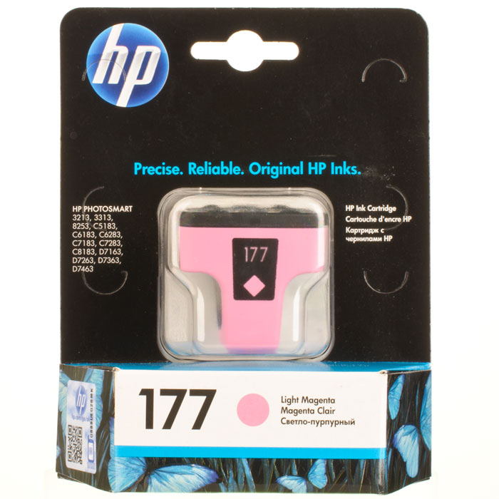 HP C8775HE (177), Light Magenta струйный картриджC8775HE HP C8775HE (177), Light Magenta струйный картриджC8775HEКартридж HP 177 с чернилами Vivera для струйных принтеров HP PhotoSmart.