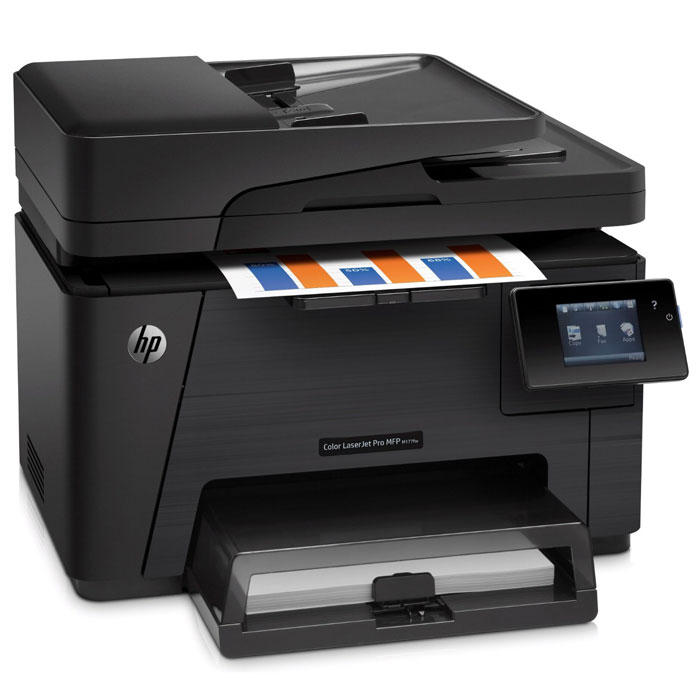 HP LaserJet Pro M177fw (CZ165A) МФУCZ165A HP LaserJet Pro M177fw (CZ165A) МФУCZ165AHP LaserJet Pro M177fw (CZ165A) - идеальное решение для работы компаний, которым необходимо повысить производительность и выполнять печать маркетинговых материалов профессионального качества прямо в офисе. Цветное МФУ HP Color LaserJet Pro обеспечивает яркие и насыщенные цвета при печати, сканировании и копировании. Это компактное МФУ может размещаться в ограниченном пространстве. С его помощью можно завершать задания печати, не прилагая много усилий. Выполнение заданий копирования большого объема осуществляется с помощью устройства автоматической подачи документов на 35 страниц, пока вы занимаетесь другим делом. Расширение возможностей устройства доступно благодаря поддержке разнообразных типов носителей. Печать первой страницы производится за считанные секунды.Запуск каждой задачи выполняется всего несколькими простыми касаниями на сенсорном дисплее с диагональю 7,6 см. Доступно также использование приложений, упрощающих управление документами. МФУ позволяет осуществлять удобное копирование обеих сторон двухстороннего удостоверения личности или других небольших документов на одной стороне листа. Технология HP Auto-On/Auto-Off включает принтер, когда это необходимо, и выключает, когда он не используется. С помощью технологий HP ePrint и Apple AirPrint вам доступна печать практически из любого места со смартфона, планшета и ПК.