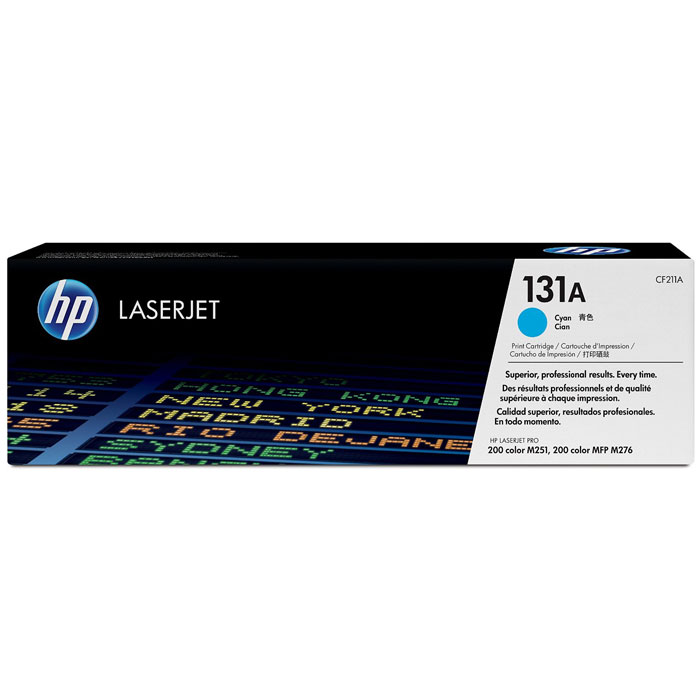 HP CF211A (131A), Cyan картридж для лазерных принтеровCF211A HP CF211A (131A), Cyan картридж для лазерных принтеровCF211AГолубые картриджи с тонером HP 131A для принтеров LaserJet можно использовать для профессиональной печати документов и маркетинговых материалов дома и в офисе. Поддержка достигнутого уровня производительности путем экономии времени и расходных материалов. Эти картриджи разработаны для использования с вашим принтером.