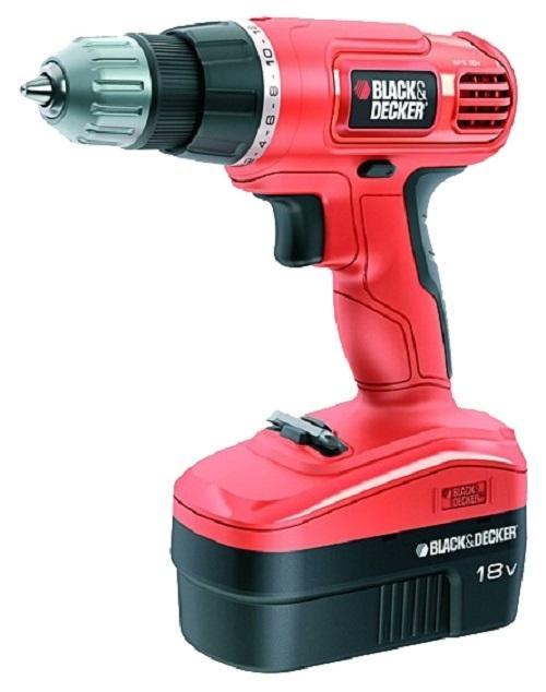 Дрель-шуруповерт аккумуляторная Black&Decker EPC18CABKEPC18CABK Дрель-шуруповерт аккумуляторная Black&Decker EPC18CABKEPC18CABKАккумуляторная дрель-шуруповерт Black & Decker EPC 18 CABK предназначена для сверления отверстий и работ с крепежными элементами. Модель оснащена надежным быстрозажимным патроном для быстрой и удобной замены оснастки, а также муфтой регулировки крутящего момента. Скорость вращения шпинделя регулируется усилием нажатия на клавишу Пуск, что очень удобно. Модель поставляется в комплекте с двумя аккумуляторами в удобном транспортировочном кейсе. Тип патрона: быстрозажимной. Напряжение аккумулятора: 18 В. Тип аккумулятора: NiCd. Время заряда: 3 ч. Диаметр патрона: 10 мм. Максимальный крутящий момент: 12,8 Нм. Число скоростей: 1.