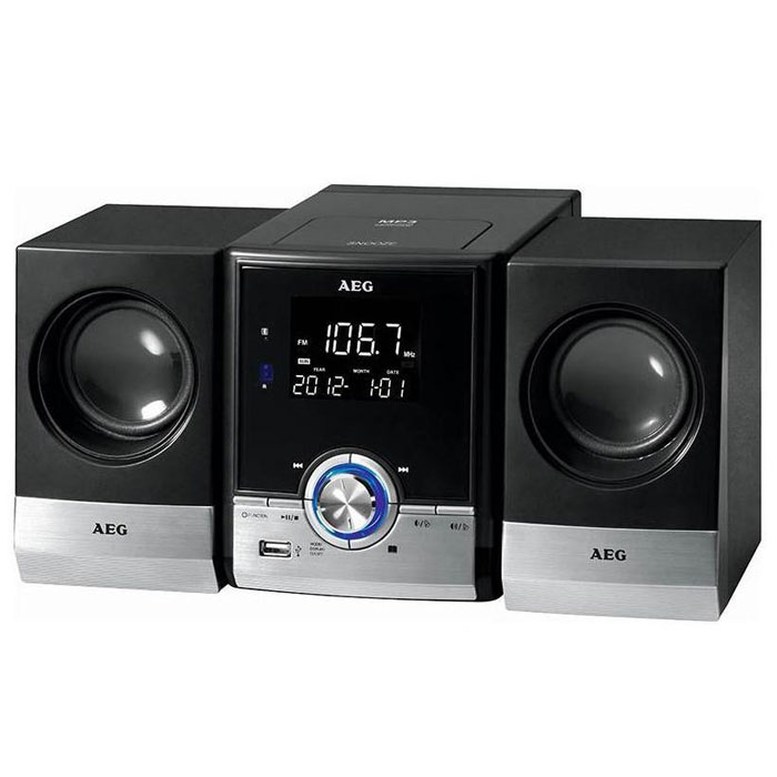AEG MC 4461 BT, Black микросистемаMC 4461 BT schwarz AEG MC 4461 BT, Black микросистемаMC 4461 BT schwarzAEG MC 4461 BT - микросистема с верхней загрузкой CD-дисков. Данная модель поддерживает технологию беспроводного соединения Bluetooth, с помощью которой вы можете производить синхронизацию со смартфоном или планшетом. Радиус действия - 15 м. Микросистема имеет LCD дисплей и функциональные клавиши c голубой подсветкой. Она воспроизводит все известные форматы. С помощью встроенного тюнера FM с памятью на 10 ячеек вы можете наслаждаться любимыми радиостанциями. Функция будильника и таймер сна на 90 минут будут приятным дополнением к основным возможностям устройства. Управлять всем функционалом можно при помощи пульта ДУ, который входит в комплект поставки.Форматы дисков: CD-R, CD-RWПоддержка формата MP3Вход AUX-IN для подключения аналоговых устройствПитание: от сети 220В