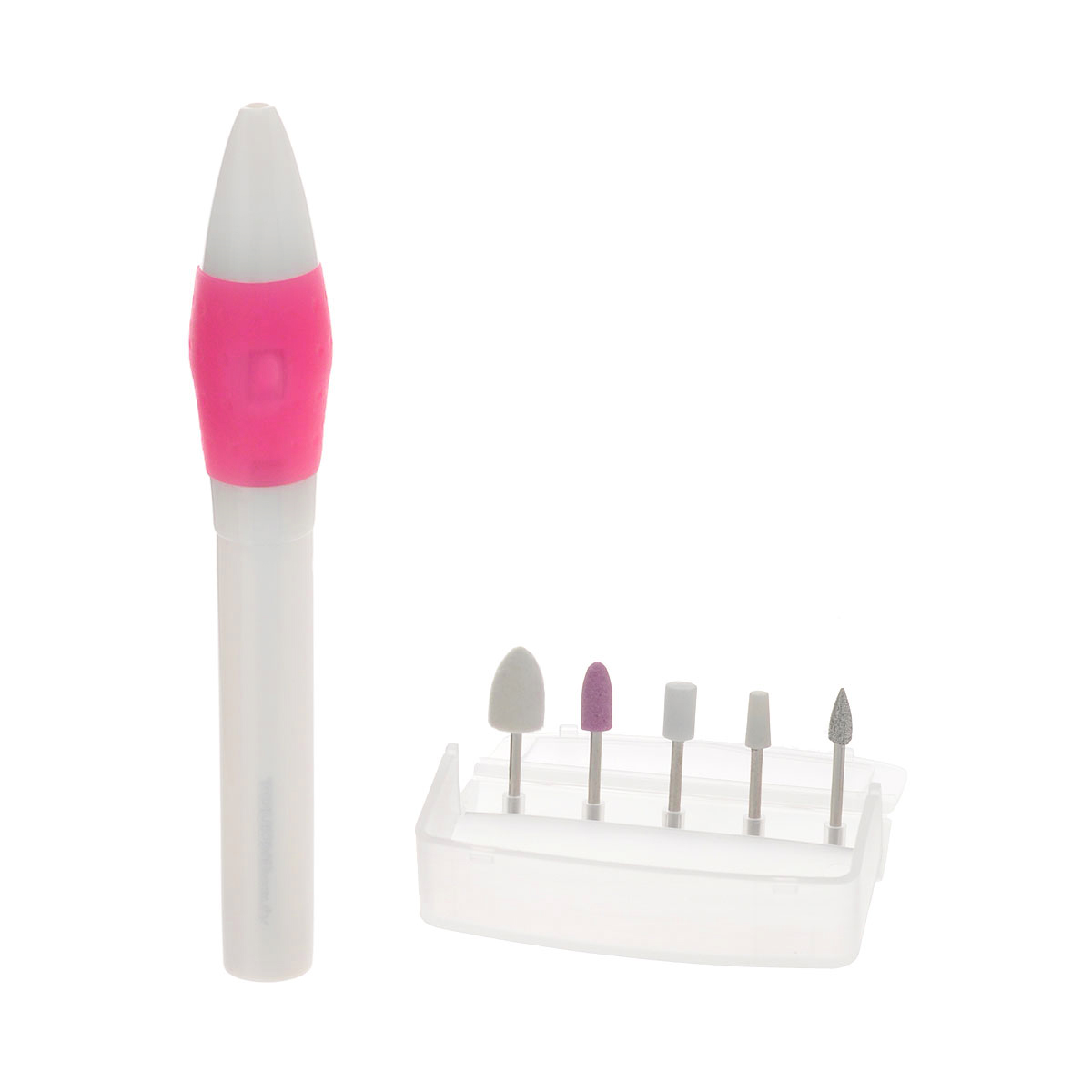 Touchbeauty Маникюрный набор 5в1. AS-0610AS-0610 Touchbeauty Маникюрный набор 5в1. AS-0610AS-0610Дорожный маникюрно-педикюрный набор очень удобен для использования в поездках.В комплекте: компактный прибор для профессионального маникюра в форме карандаша, 5 насадок, футляр для хранения насадок.Прибор с функцией контролируемого включения - работает только при нажатии кнопки - экономия питания и удобство при использовании.Металлическая насадка - для полировки краев ногтя; Цилиндрическая насадка из алунда - для полировки фронтальной поверхности ногтей, подходит для натуральных и акриловых ногтей; Коническая насадка из алунда - полировка краев ногтейудаление кутикулы; Карборундовая насадка - полировка краев акриловых ногтей; Войлочная насадка - используется для полировки поверхности ногтя для получения блестящей поверхности. Прибор работает от 2 батареек типа ААА (в комплект не входят).Товар сертифицирован.