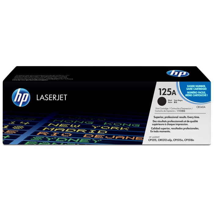 HP CB540A (125A) лазерный картридж для Color LaserJet CP1215/CP1515n/CM1312CB540A HP CB540A (125A) лазерный картридж для Color LaserJet CP1215/CP1515n/CM1312CB540AНе нужно слов, когда есть реалистичные фотографии высокого качества с картриджем черного цвета HP CB540A .
