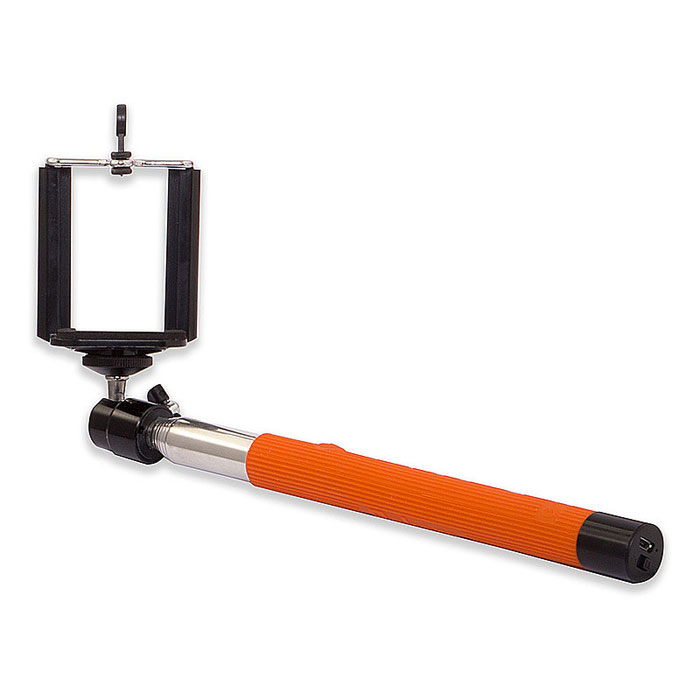 Rekam SelfiPod S-550R, Orange беспроводной монопод для селфиS-550R Rekam SelfiPod S-550R, Orange беспроводной монопод для селфиS-550RRekam SelfiPod S-550 - простое, и невероятно удобное устройство для создания фотографий в жанре селфи. Конструктивно новый гаджет представляет собой телескопическую «ручку-указку», но с более прочной конструкцией, способной выдержать как смартфон, так и фотокамеру весом до 500 грамм. При помощи селфипода вы сможете не только запечатлеть себя в разнообразных ситуациях, но и создать по-настоящему оригинальные кадры.SelfiPod S-550 от Rekam подходит для смартфонов, работающих на базе Android и iOS.Длинна селфипода в сложенном составляет всего 23,5 см. 7 стальных секций позволяют удлинить селфипод на 100,5 см. Прочная конструкция надежно фиксирует камеру и дает возможность использовать SelfiPod S-550 в экстремальных условиях съемки.Rekam SelfiPod S-550 оборудован универсальной 3D «головой» со стандартным винтовым креплением для фото- и видео камер. 3D-вращение обеспечивает полную свободу в выборе удобного угла и направления съемки.Для крепления смартфона использует традиционный кронштейн, поддерживающий устройства, с экраном до 6. Резиновые вставки в сочетании с жесткой пружиной, гарантируют прочное крепление смартфона и отсутствие царапин.Ручка SelfiPod S-550 оснащена встроенной Bluetooth-кнопкой, благодаря чему его очень удобно использовать в экстремальных условиях. В основании ручки расположены кнопка включения и порт micro USB, используемый для зарядки встроенного аккумулятора. Процесс подключения не отличается от любых других устройств. Достаточно выбрать устройство SelfiPod и можно снимать.