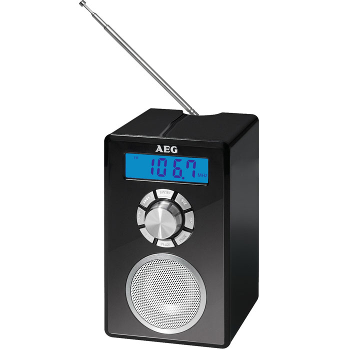 AEG MR 4139 BT, Schwarz Bluetooth-радиоприемникMR 4139 BT schwarz AEG MR 4139 BT, Schwarz Bluetooth-радиоприемникMR 4139 BT schwarzРадиоприемник AEG MR 4139 BT - это компактный радиоприемник с функцией Bluetooth и цифровой настройкой частоты. Модель питается как от сети, так и от батареек. Такую модель можно взять с собой куда угодно и слушать свои любимые радио шоу и хорошую музыку на природе. Оснащен встроенными часами и антенной. Приемник отлично подойдет для походов или отдыхе на пикнике. Еще одна хорошая черта данной модели является долговечность заряда батареи.беспроводное соединение с устройствами поддерживающими технологию Bluetoothцифровой FM-стерео приемник с памятью на 20 станцийЖК-дисплей с синей подсветкойтелескопическая антенна, разъем для наушников, разъем AUX-IN (для подключения аналоговых устройств)питание: Адаптер 230 В, 50 Гц. Батарейки 4 х 1,5 В (АА) (не входят в комплект поставки)