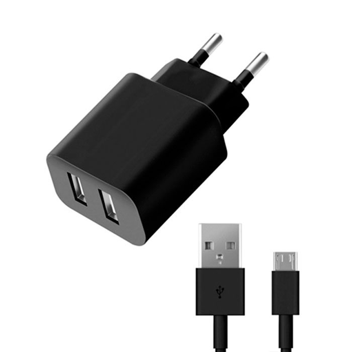Deppa Ultra Duo 2.1А, Black сетевое зарядное устройство зарядное устройство deppa ultra 2xusb 3400ma и кабель microusb black 11358