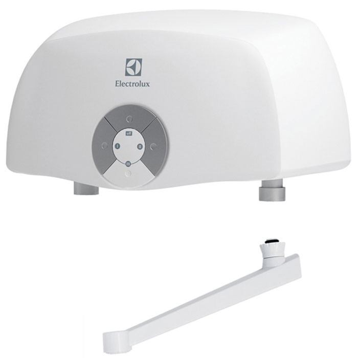 Electrolux Smartfix 2.0 T (5,5 кВт) проточный водонагревательSMARTFIX 2.0T(5,5 kW)кран Electrolux Smartfix 2.0 T (5,5 кВт) проточный водонагревательSMARTFIX 2.0T(5,5 kW)кранМодель проточных водонагревателей Electrolux Smartfix 2.0 T (5,5 кВт) отличается высокой производительностью по нагреву воды за счет применения мощных нагревательных элементов из меди. Водонагреватель предназначен для обеспечения горячей водой одной точки водоразбора.В устройстве используется гидравлическая система управления, что дает возможность поддерживать температуру воды в зависимости от величины потока и регулировок смесителя. Для удобства предусмотрена функция автоматического включения и выключения при открытии и закрытии водопроводного крана. Прибор отличается высокой производительностью по нагреву воды. Это достигается благодаря мощному спиральному нагревательному элементу, который способен производить более 2 литров горячей воды в минуту.Водонагреватель оснащен датчиком давления, а также специальным термостатом, который обеспечивает защиту от перегрева. Устройство может легко и быстро подключаться к стационарному смесителю, став отличным решением на время отключений горячей воды.