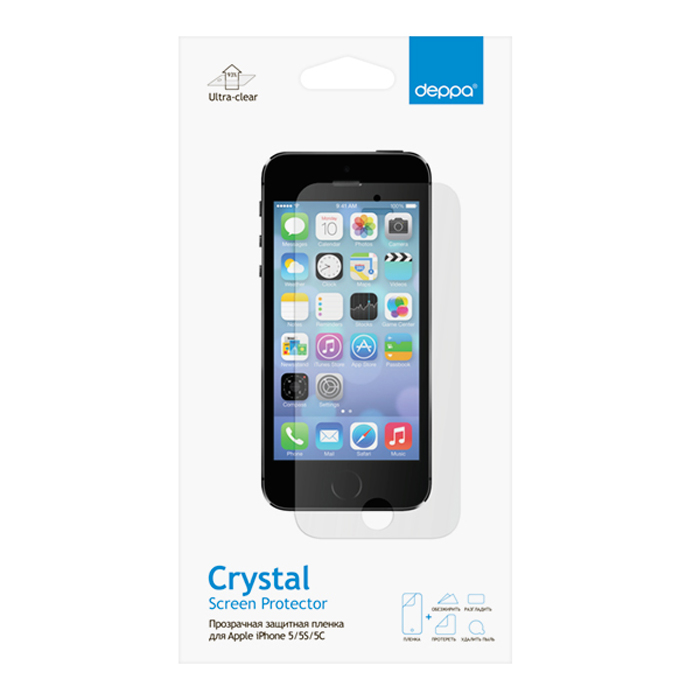 Deppa защитная пленка для Apple iPhone 5/5s/5c, прозрачная61201 Deppa защитная пленка для Apple iPhone 5/5s/5c, прозрачная61201Прозрачная пленка Deppa защитит устройство от царапин. Пленка изготовлена из трехслойного японского материала PET.