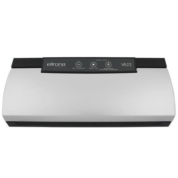 Ellrona VA 22 вакуумный упаковщикVA 22 Ellrona VA 22 вакуумный упаковщикVA 22Ellrona VA 22 - вакуумный упаковщик для надежного хранения пищевых продуктов (как мяса и рыбы, так и овощей и фруктов) без потери их питательных свойств. Прибор легко чистить хранить благодаря компактным размерам.Ширина пакетов: до 30 смКонтроль температурыАвтоматическое вакуумированиеДля упаковки может быть использована только структурированная пленка в рулонах или готовые пакеты не более 30 см в ширину и длиной по мере необходимости.