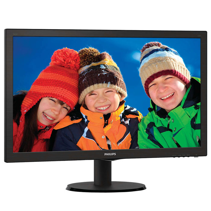Philips 243V5LAB, Black монитор243V5LAB Philips 243V5LAB, Black монитор243V5LABОцените реалистичное светодиодное изображение на дисплее Philips 243V5LAB, который оснащен акустической стереосистемой и функцией SmartControl Lite.Простая настройка характеристик дисплея с помощью SmartControl Lite:Простая настройка характеристик дисплея с помощью SmartControl Lite SmartControl Lite — программное обеспечение нового поколения для управления монитором с поддержкой 3D изображения. Графический интерфейс позволяет пользователю выполнять тонкую настройку различных параметров монитора, таких как Цвет, Яркость, Калибровка экрана, Multi-media, Управление идентификатором и т. д. с помощью мыши.SmartContrast: для насыщенных оттенков черного:SmartContrast — технология Philips, которая анализирует отображаемый контент и автоматически настраивает цвета и интенсивность подсветки для динамичного улучшения контраста. Тем самым обеспечивается оптимальный уровень контрастности и наилучшее качество цифрового изображения, а также большая насыщенность темных оттенков, что особенно важно во время игр. При выборе экономичного режима уровень контрастности регулируется, а подсветка настраивается для оптимальной работы со стандартными офисными приложениями и экономии электроэнергии.Дисплей 16:9 Full HD для комфортного просмотра:ЖК-дисплей Full HD имеет разрешение 1920x1080р — самое высокое из всех разрешений HD-источников, обеспечивающее изображение наилучшего качества. Это настоящий дисплей будущего, который может принимать сигналы с разрешением 1080р со всех источников, включая самые современные, такие как Blu-ray и современные игровые приставки HD. Значительно улучшенная обработка сигнала позволяет поддерживать его более высокое качество и разрешение. Все это создает великолепное изображение с прогрессивной разверткой без мерцания и потрясающими цветами и яркостью.Светодиодная LED-технология для ярких цветов:Белые светодиоды — это устройства, достигающие предельной яркости за меньшее время. Светодиоды не содержат ртути, что обеспечивает экологичный производственный процесс и утилизацию. Светодиоды позволяют лучше регулировать яркость подсветки ЖК-дисплея, обеспечивая превосходный коэффициент контрастности. Кроме того, их отличает великолепная цветопередача, благодаря одинаковой яркости по всему экрану.Встроенные стерео АС для воспроизведения мультимедиа:Два высококачественных стереодинамика встроены в дисплей. В зависимости от модели и дизайна устройства динамики могут быть видны при расположении во фронтальной части или не видны при расположении в нижней, верхней или задней частях устройства.