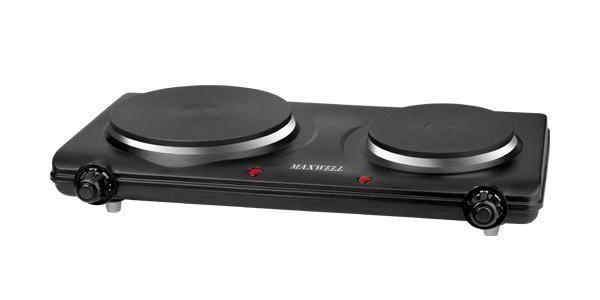 Maxwell MW-1901(BK) плитка электрическаяMW-1901(BK) Maxwell MW-1901(BK) плитка электрическаяMW-1901(BK)Стильная двухконфорочная плитка электрическая MAXWELL MW-1901 BK – это отличный выбор для обустройства кухни на вашей даче. Подключать плитку можно к стандартной электрической сети. Также вы можете регулировать нагрев конфорок при приготовлении разных блюд. Плитка довольно компактна, удобна в эксплуатации и проста в уходе, что понравится каждой хозяйке. Управление осуществляется поворотными переключателями, а при включенной конфорке горит соответствующий индикатор, который предупреждает вас о работе устройства для дальнейшего безопасного использования.