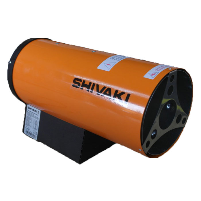 Shivaki SHIF-GS30Y тепловая газовая пушкаSHIF-GS30Y Shivaki SHIF-GS30Y тепловая газовая пушкаSHIF-GS30YТепловая газовая пушка Shivaki SHIF-GS30Y применяется на строительных объектах, для обогрева складских помещений и цехов, в производственной сфере. Прибор не требуют специального монтажа. Он предназначен для обогрева помещений в условиях умеренного климата. Газовая пушка - воздухонагреватель, работающий на газовом топливе. Топливо необходимо для получения горячей атмосферы в камере сгорания, а электроэнергия, подводимая к устройству, необходима для питания вентилятора, нагнетающего воздух и для функционирования автоматики. Газовая пушка Shivaki SHIF-GS30Y прямого нагрева является простой и надежной конструкцией без дымохода. Газовая горелка и газовый тракт разработаны совместно с техническим университетом им. М.Т. Калашникова. В тепловой пушке имеется многоступенчатая система безопасности: электроклапан, термопара, защитный термостат. Корпус газовой пушки имеет антикоррозийное покрытие, все защитные материалы изготовлены из нержавеющей стали. Легкий вес и удобная ручка, термоизоляция и пьезорозжиг обеспечивают удобную работу с прибором.Потребление газа: 0,8 - 2,28 кг/чОбъем отапливаемого помещения: 700 м3Напряжение питания: 220В / 50ГцДавление газа: 1,5 барСистема поджига: пьезаИспользуется баллонный газ (пропан/бутан)Высокий КПД, стремится к 100%Длина кабеля питания: 1,2 мДлина газового шланга: 2 м