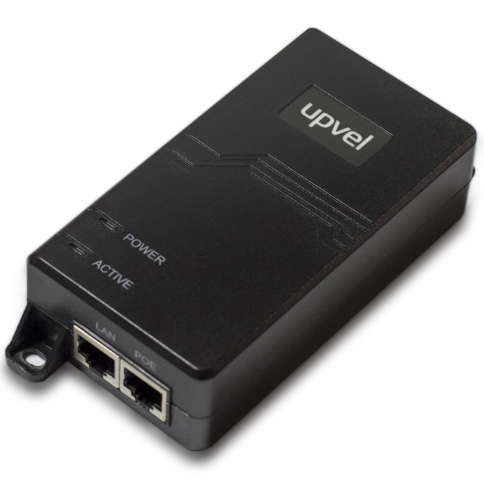 UPVEL UP-103I PoE-инжекторUP-103I UPVEL UP-103I PoE-инжекторUP-103IPoE-инжектор UP-103I позволяет передавать электропитание и данные со скоростью до 100Мбит/с по одному сетевому кабелю. Это помогает пользоваться всеми преимуществами технологии Power over Ethernet даже при отсутствии PoE-коммутатора. Инжектор поддерживает выходную мощность до 31.8 Вт, что позволяет использовать его для питания IP камер в кожухах с подогревом, мощных внешних точек доступа, микросотовых станций и т.п.Технология Power over Ethernet даёт возможность снизить затраты на монтаж кабеля и позволяет устанавливать точки доступа, IP-камеры и другие устройства в произвольных местах, в том числе и вдали от электрических розеток. PoE-инжектор UP-103I может использоваться в комбинации с PoE-сплиттерами для питания устройств, изначально не поддерживающих технологию Power over Ethernet.Инжектор совместим со всеми моделями PoE-сплиттеров. Функция защиты от короткого замыкания и от перегрузки служит дополнительной мерой защиты дорогостоящего оборудования.