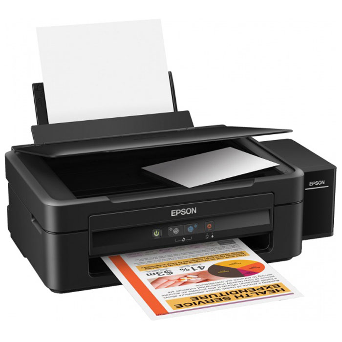 Epson L222 МФУC11CE56403 Epson L222 МФУC11CE56403Эксклюзивное многофункциональное устройство Epson L222 специально создано для пользователей, которым необходимо печатать, сканировать, копировать и при этом экономить. В отличие от большинства струйных устройств, Epson L222 не использует картриджи. Вместо них в устройство интегрированы специальные емкости для чернил, которые позволяют добиться невероятно высокого ресурса расходных материалов и рекордно низкой себестоимости отпечатка. Кроме того компактные размеры данного МФУ позволят вам с легкостью разместить его на рабочем столе и с удобством выполнять все необходимые операции.Струйная печать без картриджей:Особенность всех устройств Фабрики печати Epson – это печать без картриджей. Вместо картриджей Epson L222 использует специальные емкости, из которых чернила поступают в печатающую головку через специальные тракты. При этом уникальное строение емкостей и трактов гарантирует высокое качество печати и надежность работы устройства даже без использования картриджей.Возможность печати до 3-х лет без замены расходных материалов:Расходными материалами к Epson L222 служат контейнеры с чернилами высоким ресурсом. Так четырех контейнеров с голубыми, пурпурными, желтыми и черными чернилами хватит на печать 6500 цветных и 4000 ч/б документов, то есть при средней нагрузке в 300 стр. в месяц стартового набора чернил вам хватит почти на 3 года печати без необходимости закупки расходных материалов!Высокое качество печати и надежность:Благодаря уникальной технологии печати Epson Micro Piezo и точному контролю давления в емкостях с чернилами вы всегда получаете отпечатки превосходного качества. Специально разработанные материалы, на основе которых изготовлены компоненты устройства, обеспечивают долгий срок службы принтера и работу без поломок.Печать фото без полей:Для пользователей, которым нужна преимущественно печать цветных документов, но при этом изредка хочется печатать фотографии будет очень полезна функция печати фото формата 10х15 без полей. Теперь вы сможете распечатать ваши любимые фотографии, которые будут радовать вас яркими цветами и оттенками.
