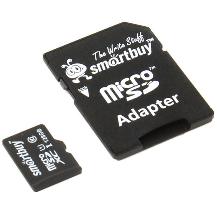 SmartBuy microSDXC Сlass 10 128GB карта памяти (с адаптером SD) карты памяти