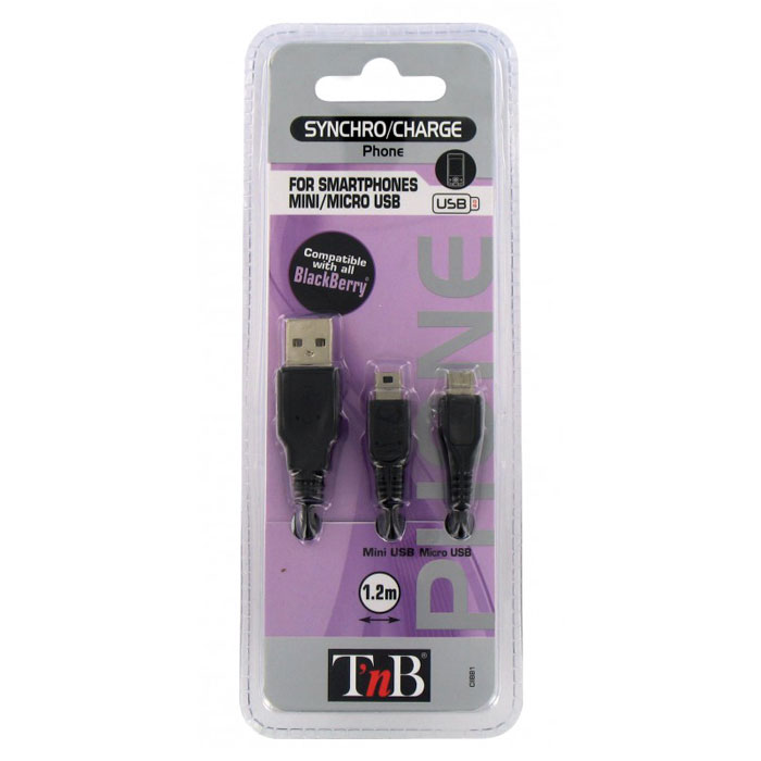 TNB CIIBB1 кабель USBCIIBB1 TNB CIIBB1 кабель USBCIIBB1TNB CIIBB1 -кабель с коннекторами mini и micro-USB для подзарядки вашего мобильного устройства и его синхронизации с ПК. Рекомендовано для смартфонов компании Blackberry.