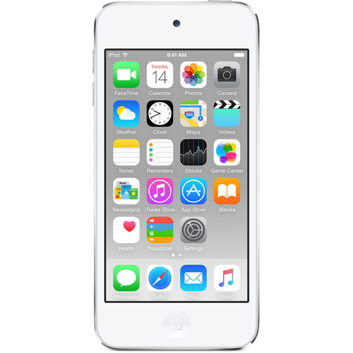 Apple iPod Touch 6G 32GB, White Silver mp-3 плеерMKHX2RU/A Apple iPod Touch 6G 32GB, White Silver mp-3 плеерMKHX2RU/AApple iPod Touch 6G - это отличный способ уместить всю медиатеку в кармане. iTunes Store, самый большой в мире каталог музыки, наполнит ваш iPod touch любимыми песнями. iCloud обеспечит автоматический доступ ко всем вашим покупкам со всех ваших Apple-устройств - совершенно бесплатно. А сервис Apple Music, доступный прямо в приложении Музыка, произведет сильное впечатление. В Apple iPod Touch 6G встроен 64-битный процессор A8 уровня настольных компьютеров, разработанный Apple. Благодаря ему производительность увеличилась до шести раз по сравнению с моделью предыдущего поколения, а скорость графики выросла до 10 раз - теперь ваши любимые игры работают быстрее и выглядят ещё реалистичнее, чем прежде. Время работы от аккумулятора не изменилось - до 40 часов воспроизведения музыки и до 8 часов воспроизведения видео.Сопроцессор движения M8 постоянно измеряет данные ваших движений, используя передовые датчики, в том числе гироскоп и акселерометр. Выполняя эти задачи, M8 разгружает процессор и повышает эффективность работы устройства. Кроме того, он предоставляет точные фитнес-данные, например количество шагов или дистанцию, для приложения Здоровье. Metal - новая технология, позволяющая разработчикам создавать игры консольного уровня с высокой степенью погружения - была создана для достижения оптимальной графической производительности процессора A8 и системы iOS 8. Metal оптимизирует работу графического и центрального процессоров и позволяет добиться детальной графики и сложных визуальных эффектов. Любой игровой мир будет выглядеть как настоящий. В Apple iPod Touch 6G оснащен 4-дюймовым дисплеем Retina с разрешением 1136 х 640 точек, так что все ваши развлечения будут смотреться неотразимо. Резкие повороты в гоночных симуляторах, плейлист для вечеринки, фотографии друзей - все выглядит четко, ярко и реалистично. А еще этот дисплей идеально подходит для широкоэкранных HD - фильмов и телепередач.Теперь ваши фотографии и видео будут просто невероятными, ведь в В Apple iPod Touch 6G встроена новая 8-мегапиксельная камера iSight и улучшенная HD-камера FaceTime. Новые камеры оснащены такими функциями, как режим замедленной и серийной съемки, а также улучшенное шумоподавление и распознавание лиц. Делайте отличные селфи и групповые портреты со скоростью 10 снимков в секунду.В Apple iPod Touch 6G анализирует каждый кадр в режиме реального времени, сравнивая резкость, четкость и даже определяя закрыты ли глаза. А затем предлагает выбрать один или несколько кадров, которые вам обязательно понравятся.В Apple iPod Touch 6G воплощает новейшие беспроводные технологии. При подключении к сети Wi-Fi вы можете совершать звонки FaceTime, отправлять сообщения, публиковать фотографии и загружать любимые фильмы и музыку. А поскольку устройство поддерживает технологию 802.11ac, его работа по Wi-Fi в три раза быстрее, чем с технологией 802.11n. iPod touch также поддерживает Bluetooth 4.1, поэтому вы можете подключить беспроводные наушники, чтобы слушать любимые мелодии, или игровой контроллер, чтобы установить новый рекорд.