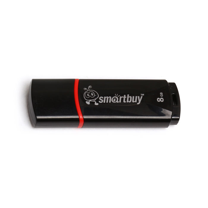 SmartBuy Crown 8GB, Black USB-накопительSB8GBCRW-K SmartBuy Crown 8GB, Black USB-накопительSB8GBCRW-KВ дизайне SmartBuy Crown - простота и стиль, а отверстие для шнурка позволяет прикрепить накопитель к вашему телефону или связке ключей, чтобы он всегда был под рукой. Дизайн устройства предусмотрен таким образом, что колпачок можно прикрепить сзади корпуса (по типу шариковой ручки), что позволяет не потерять его.Простой и стильный дизайнОтверстие для шнуркаПропускная способность интерфейса: 480 Мбит/сек
