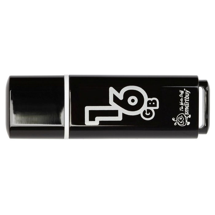 SmartBuy Glossy Series 16GB, Black USB-накопительSB16GBGS-K SmartBuy Glossy Series 16GB, Black USB-накопительSB16GBGS-KКорпус USB-накопителя SmartBuy Glossy Series 16GB сделан из прозрачного пластика с белой полоской, проходящей между корпусом и колпачком. Glossy оборудован специальной системой для крепления колпачка - с помощью скобки он фиксируется между двумя выступающими пластинками на устройстве. Это очень удобно и минимизирует вероятность потери защитного колпачка. За эту же скобку устройство можно прикрепить к шнурку, чтобы накопитель всегда был под рукой.Пропускная способность интерфейса: 480 Мбит/секСовместим с: Windows 7, Windows 8, Windows Vista, Windows XP, Windows 2000, Linux, MAC OS X